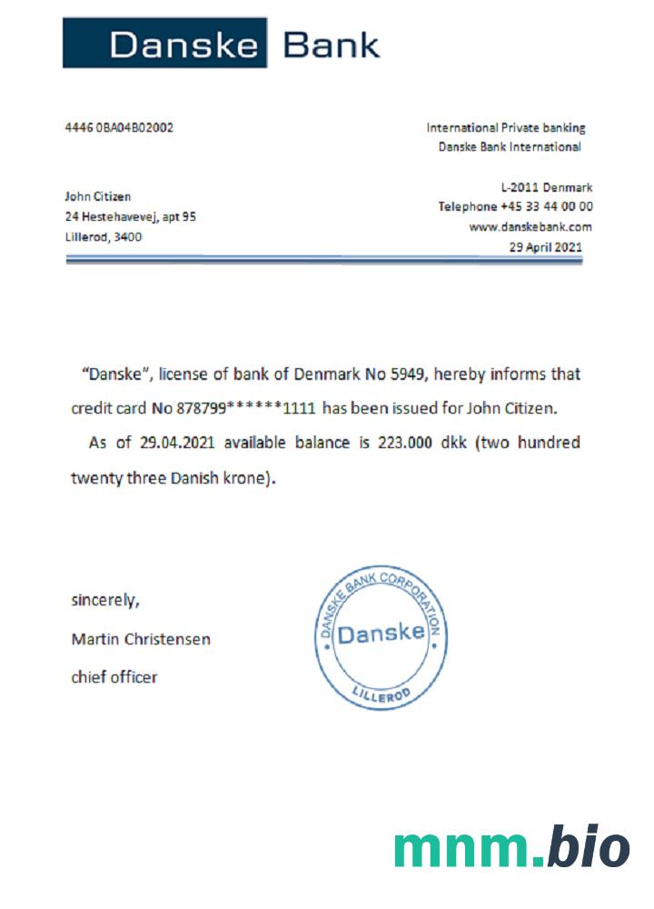 Przykład odniesienia Danii Danskebank w formatach Word i PDF