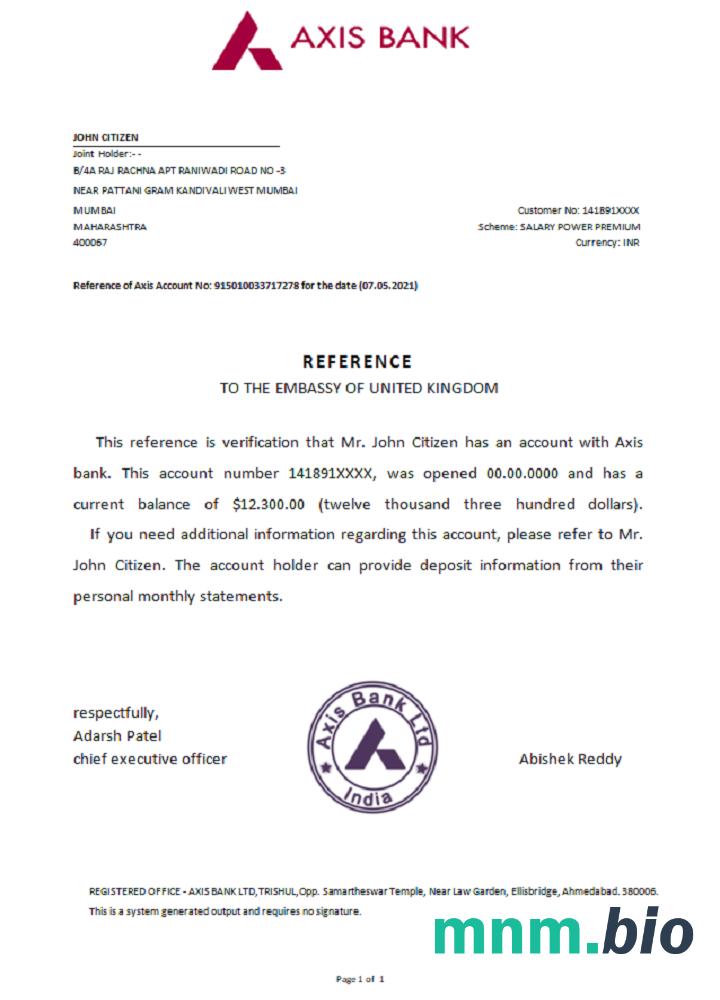 Przykład odniesienia do osi Indii w formatach Word i PDF