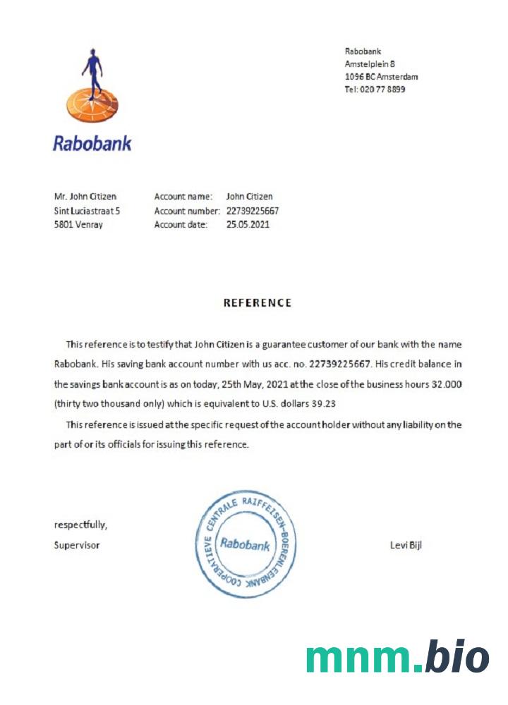Przykład referencyjny Holandii Rabobank w formatach Word i PDF