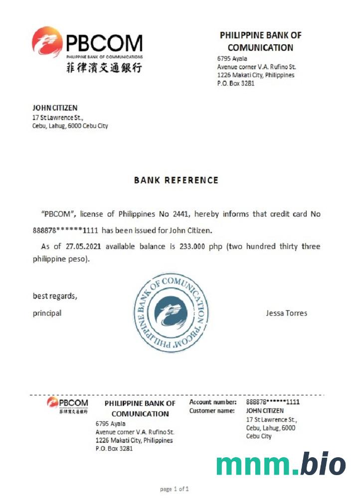 Przykład odniesienia Filipiny PBCOM w formatach Word i PDF