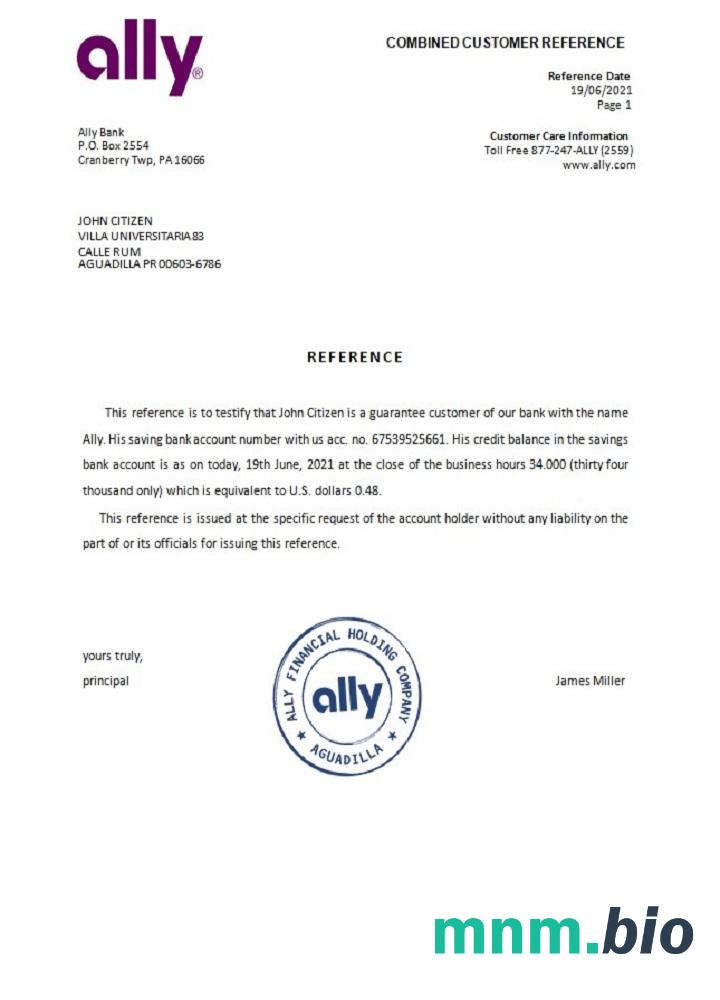 Przykład odniesienia sojusznika USA w formatach Word i PDF