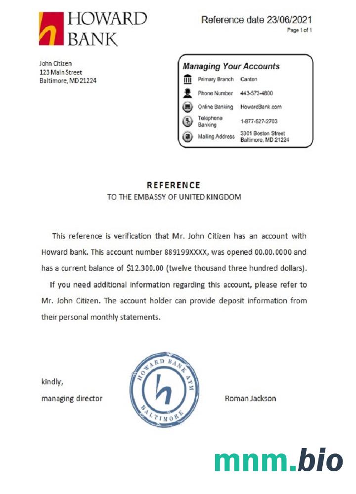 Przykład odniesienia USA Howard w formatach Word i PDF
