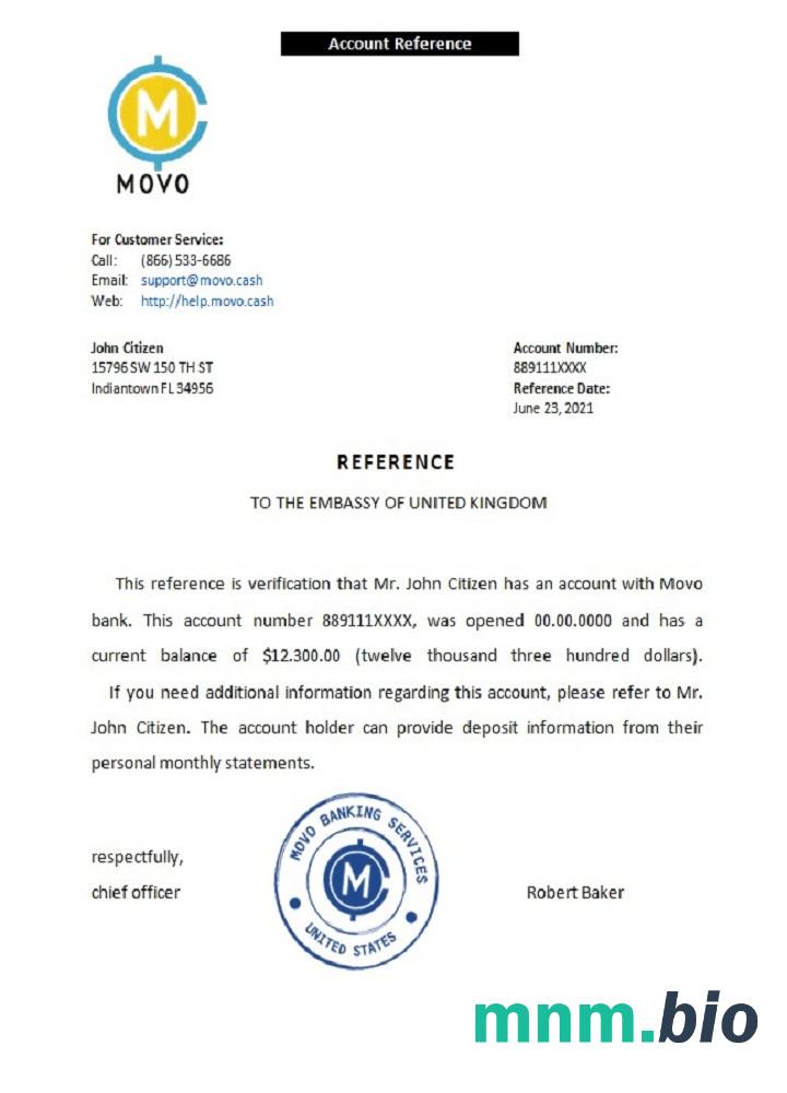 Przykład odniesienia USA Movo w formatach Word i PDF