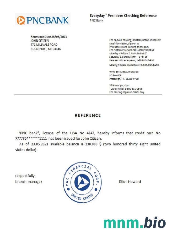Przykład odniesienia USA PNC w formatach Word i PDF